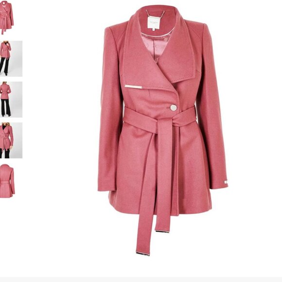 NWT Ted Baker London ROSESS Coat, Ted Size 0 (small) rose pink colour - Picture 1 of 14